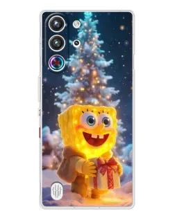 Чехол для ZTE Nubia RedMagic 10 Pro с картинкой «Рождественский Спанч Боб»