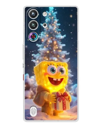 Чехол для ZTE Nubia RedMagic 10 Pro с картинкой «Рождественский Спанч Боб»