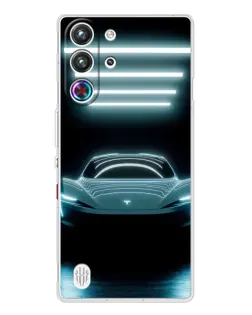 Чехол для ZTE Nubia RedMagic 10 Pro с картинкой «Tesla в неоне»