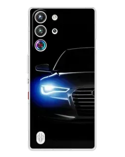 Чехол для ZTE Nubia RedMagic 10 Pro с картинкой «Неоновый взгляд Audi»