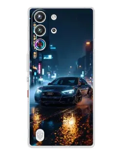 Чехол для ZTE Nubia RedMagic 10 Pro с картинкой «Ночной город и Audi»