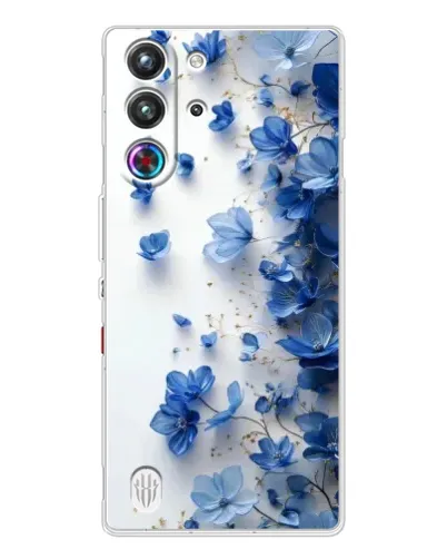 Чехол для ZTE Nubia RedMagic 10 Pro с картинкой «Голубой цветочный каскад»