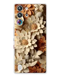 Чехол для ZTE Nubia RedMagic 10 Pro с картинкой «Бежевый флористический декор»
