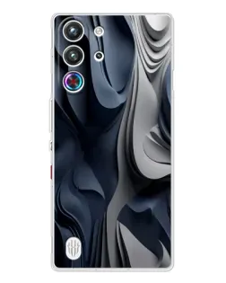 Чехол для ZTE Nubia RedMagic 10 Pro с картинкой «Объемные синие складки»