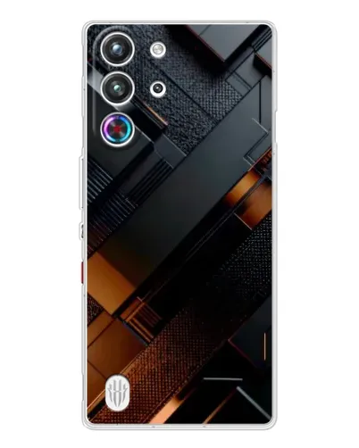 Чехол для ZTE Nubia RedMagic 10 Pro с картинкой «Черные геометрические блоки» Чехол для ZTE Nubia RedMagic 10 Pro с картинкой «Черные геометрические блоки»
