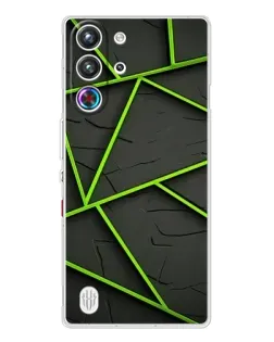 Чехол для ZTE Nubia RedMagic 10 Pro с картинкой «Зеленые геометрические линии»