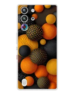 Чехол для ZTE Nubia RedMagic 10 Pro с картинкой «Объемные оранжевые сферы»