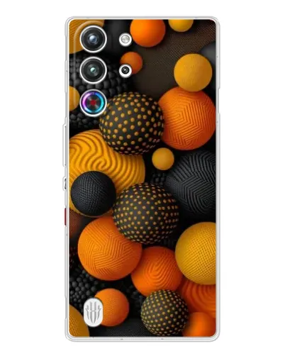 Чехол для ZTE Nubia RedMagic 10 Pro с картинкой «Объемные оранжевые сферы» Чехол для ZTE Nubia RedMagic 10 Pro с картинкой «Объемные оранжевые сферы»