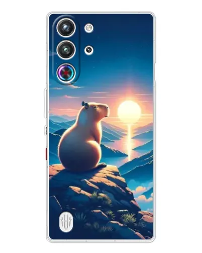 Чехол для ZTE Nubia RedMagic 10 Pro с картинкой «Закат солнца с капибарой» Чехол для ZTE Nubia RedMagic 10 Pro с картинкой «Закат солнца с капибарой»