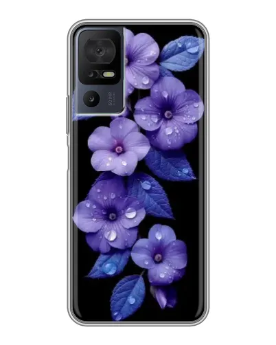 Чехол для ZTE Nubia RedMagic 11 Pro Plus с картинкой «Фиолетовые цветы с росою»
