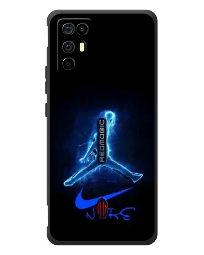 Чехол для ZTE Nubia RedMagic 6R с картинкой «Jordan Neon Blue»