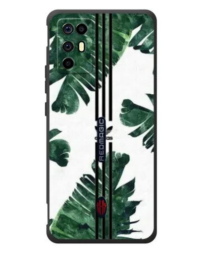 Чехол для ZTE Nubia RedMagic 6R с картинкой «Пальмовые листья адидас»