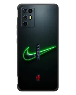 Чехол для ZTE Nubia RedMagic 6R с картинкой «Неоновый контур Nike» Чехол для ZTE Nubia RedMagic 6R с картинкой «Неоновый контур Nike»