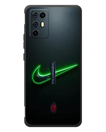 Чехол для ZTE Nubia RedMagic 6R с картинкой «Неоновый контур Nike»