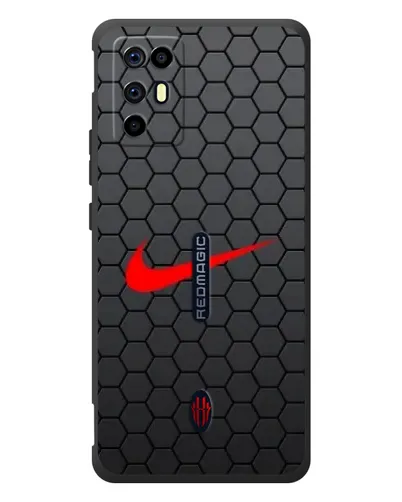 Чехол для ZTE Nubia RedMagic 6R с картинкой «Nike — карбоновая сетка»