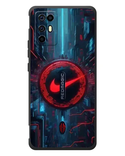 Чехол для ZTE Nubia RedMagic 6R с картинкой «Техногенный стиль Nike»