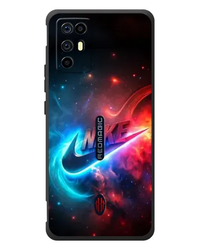 Чехол для ZTE Nubia RedMagic 6R с картинкой «Огненный логотип Nike»