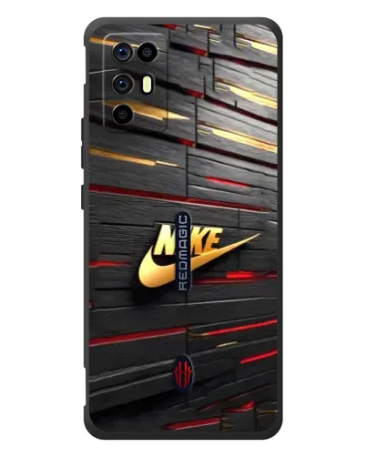 Чехол для ZTE Nubia RedMagic 6R с картинкой «Золотой Nike на металле»