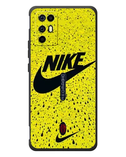 Чехол для ZTE Nubia RedMagic 6R с картинкой «Желтый текстурный Nike»