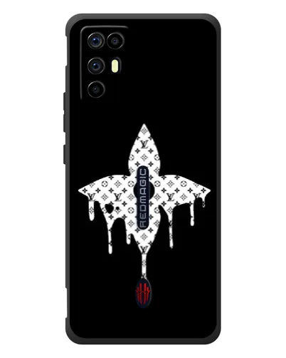 Чехол для ZTE Nubia RedMagic 6R с картинкой «Цветочная монограмма»