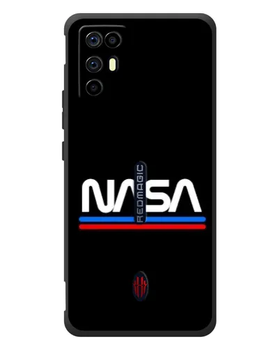 Чехол для ZTE Nubia RedMagic 6R с картинкой «NASA — классика Red Blue»