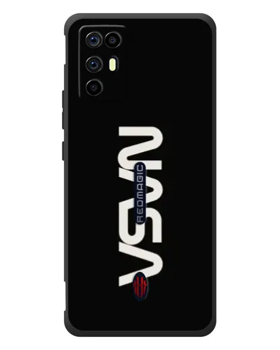 Чехол для ZTE Nubia RedMagic 6R с картинкой «NASA — вертикальный логотип»