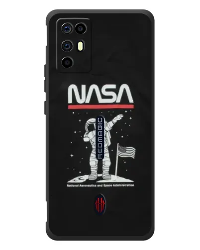 Чехол для ZTE Nubia RedMagic 6R с картинкой «NASA — шагаем по Луне»
