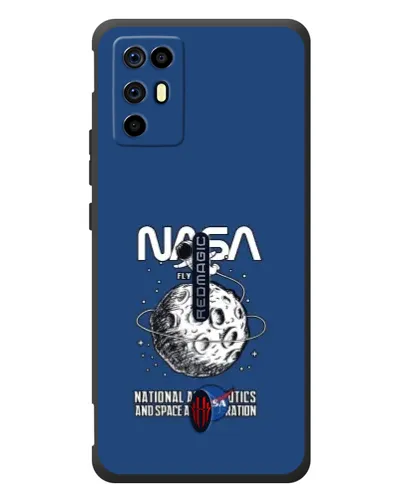 Чехол для ZTE Nubia RedMagic 6R с картинкой «NASA — лунная миссия»