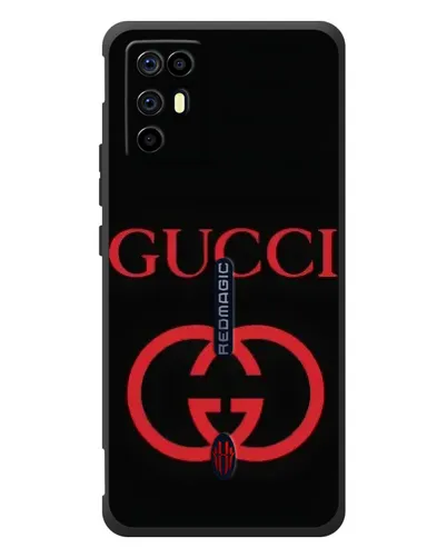 Чехол для ZTE Nubia RedMagic 6R с картинкой «Gucci — красный логотип»