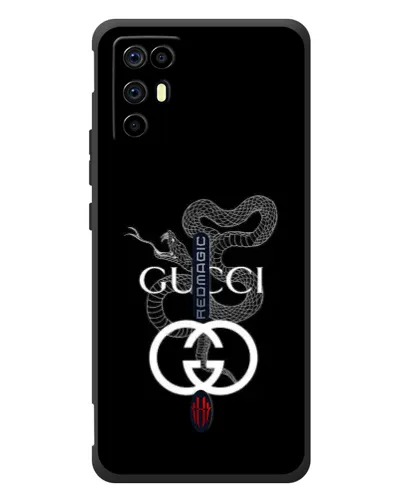 Чехол для ZTE Nubia RedMagic 6R с картинкой «Gucci — серебряная змея»
