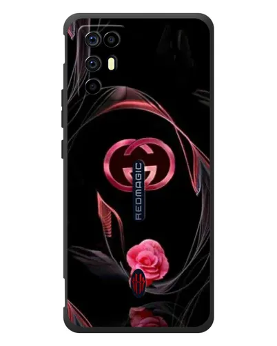 Чехол для ZTE Nubia RedMagic 6R с картинкой «Gucci — неоновая роза»