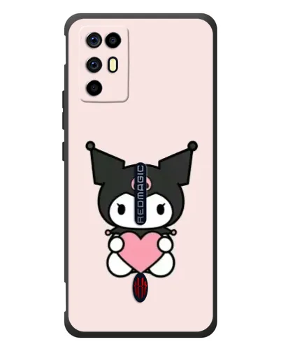 Чехол для ZTE Nubia RedMagic 6R с картинкой «Kuromi и сердце»