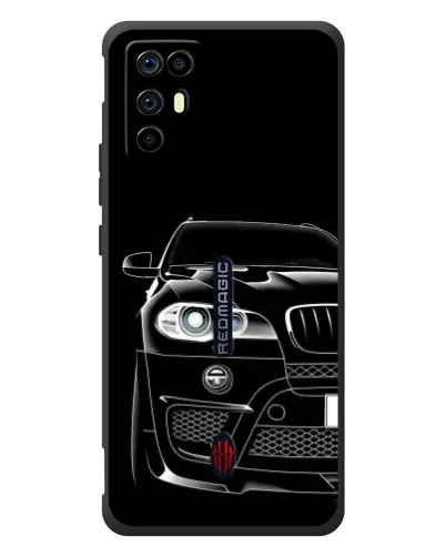 Чехол для ZTE Nubia RedMagic 6R с картинкой «Темный силуэт BMW»
