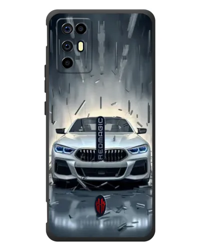 Чехол для ZTE Nubia RedMagic 6R с картинкой «BMW в свете фар»