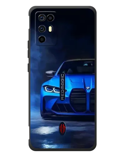Чехол для ZTE Nubia RedMagic 6R с картинкой «Голубая BMW M4»