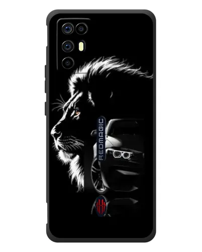 Чехол для ZTE Nubia RedMagic 6R с картинкой «BMW и лев»