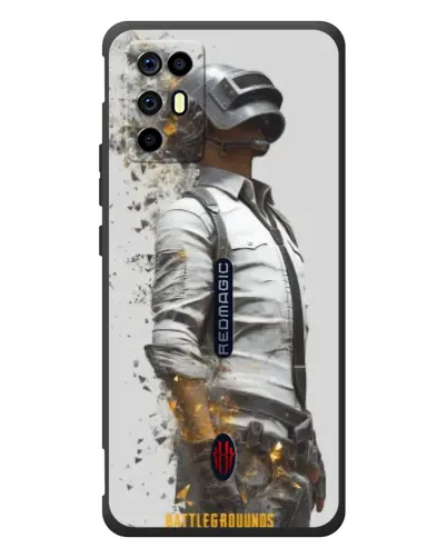 Чехол для ZTE Nubia RedMagic 6R с картинкой «PUBG — боец в пыли»