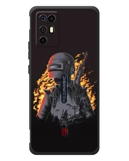 Чехол для ZTE Nubia RedMagic 6R с картинкой «PUBG — огненный силуэт» Чехол для ZTE Nubia RedMagic 6R с картинкой «PUBG — огненный силуэт»