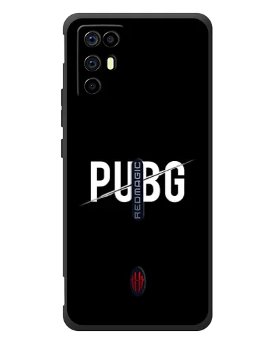Чехол для ZTE Nubia RedMagic 6R с картинкой «PUBG — белый логотип»
