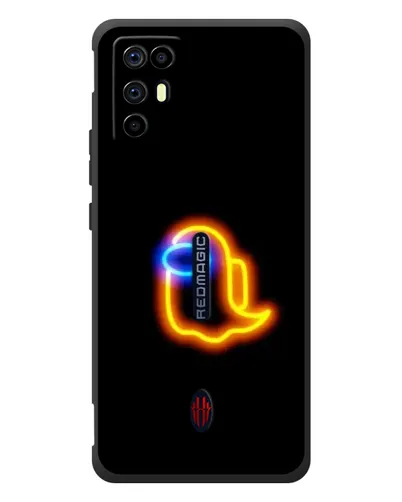 Чехол для ZTE Nubia RedMagic 6R с картинкой «Among Us неоновое сияние»