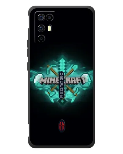 Чехол для ZTE Nubia RedMagic 6R с картинкой «Minecraft Diamond лого»