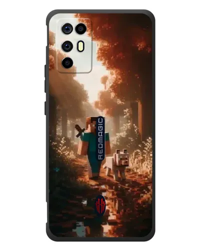 Чехол для ZTE Nubia RedMagic 6R с картинкой «Стив в лесу»