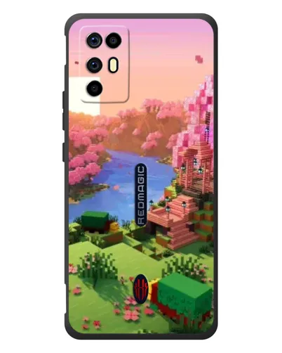 Чехол для ZTE Nubia RedMagic 6R с картинкой «Розовое дерево Minecraft»