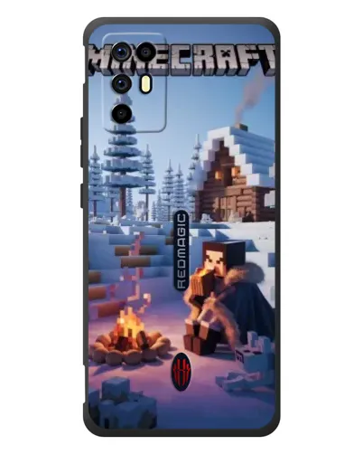 Чехол для ZTE Nubia RedMagic 6R с картинкой «Зимний Minecraft»