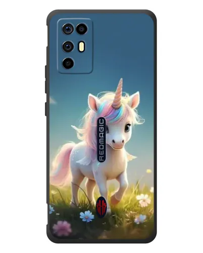 Чехол для ZTE Nubia RedMagic 6R с картинкой «Единорог на поляне»