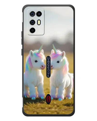 Чехол для ZTE Nubia RedMagic 6R с картинкой «Пара единорогов»