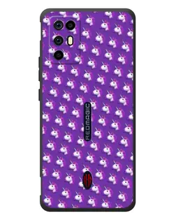 Чохол для ZTE Nubia RedMagic 6R з картинкою «Єдинороги на фіолетовому»