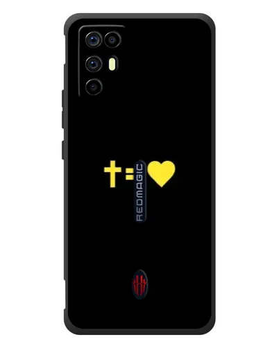 Чехол для ZTE Nubia RedMagic 6R с картинкой «Сердце и Крест»