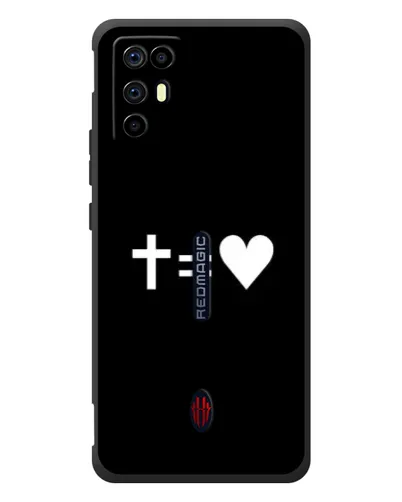 Чехол для ZTE Nubia RedMagic 6R с картинкой «Крест и Сердце»