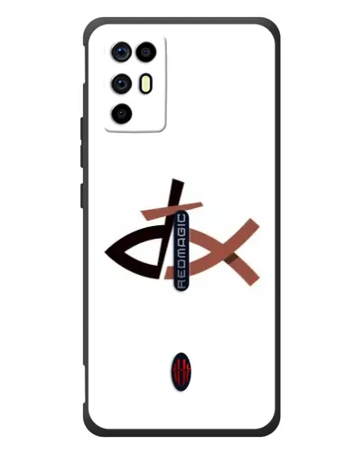 Чехол для ZTE Nubia RedMagic 6R с картинкой «Рыба и крест»